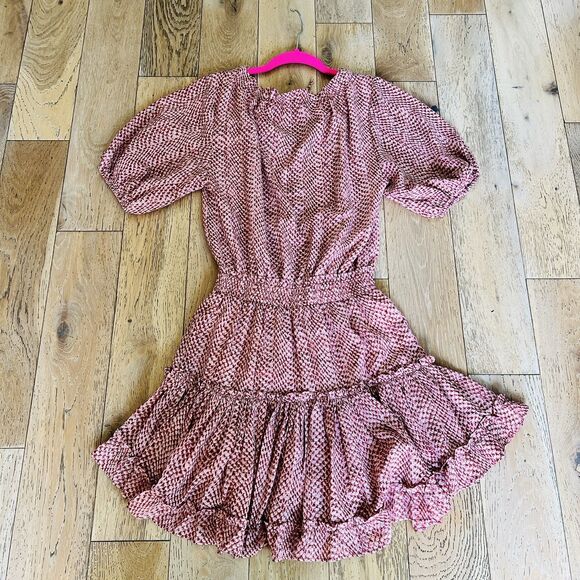 Buddy Love Red Midi Dress XS Ruffle Flowy Cinched Waist Country Concert Festival - Picture 10 of 11